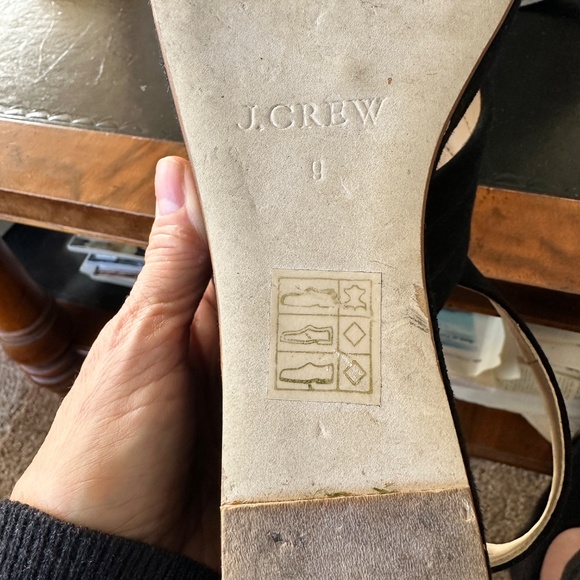 J. Crew Suede Wedge Sandals Size 9 Like New - Picture 6 of 12
